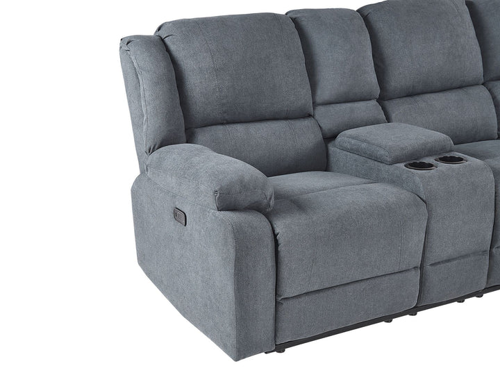 Rokke Corner Fabric Electric Recliner Sofa with USB Port Grey