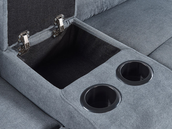 Rokke Corner Fabric Electric Recliner Sofa with USB Port Grey