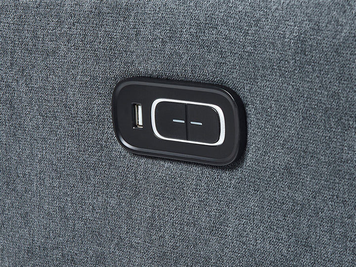 Rokke Corner Fabric Electric Recliner Sofa with USB Port Grey