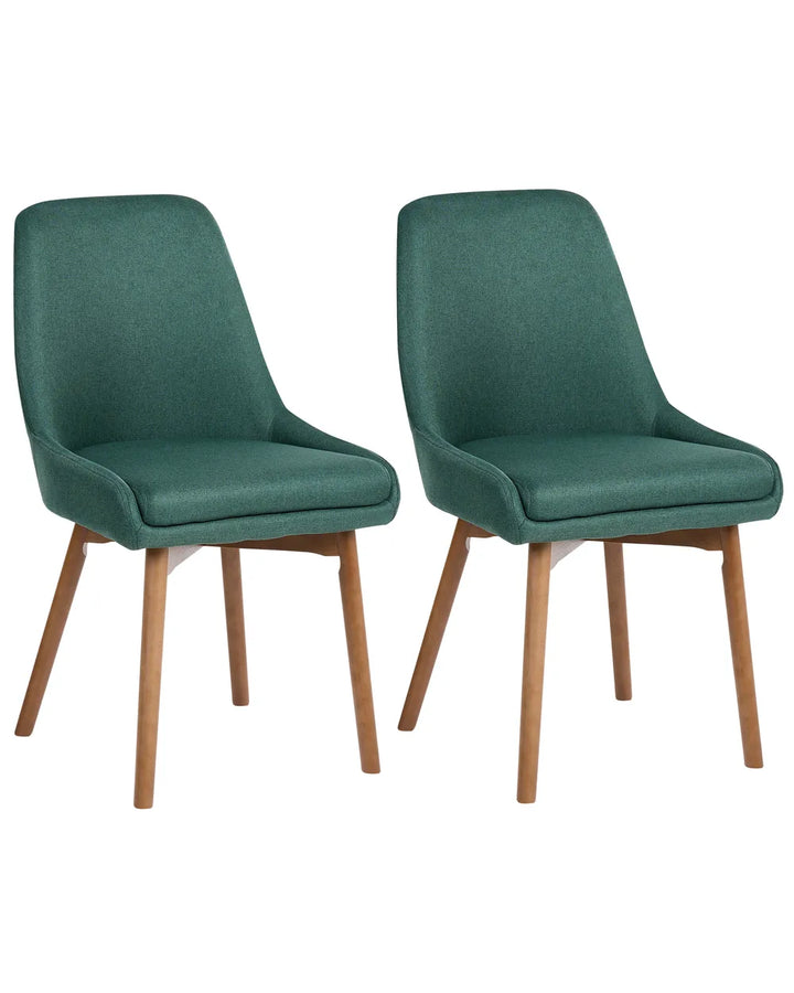 Set of 2 Dining Chairs Dark Green Vive