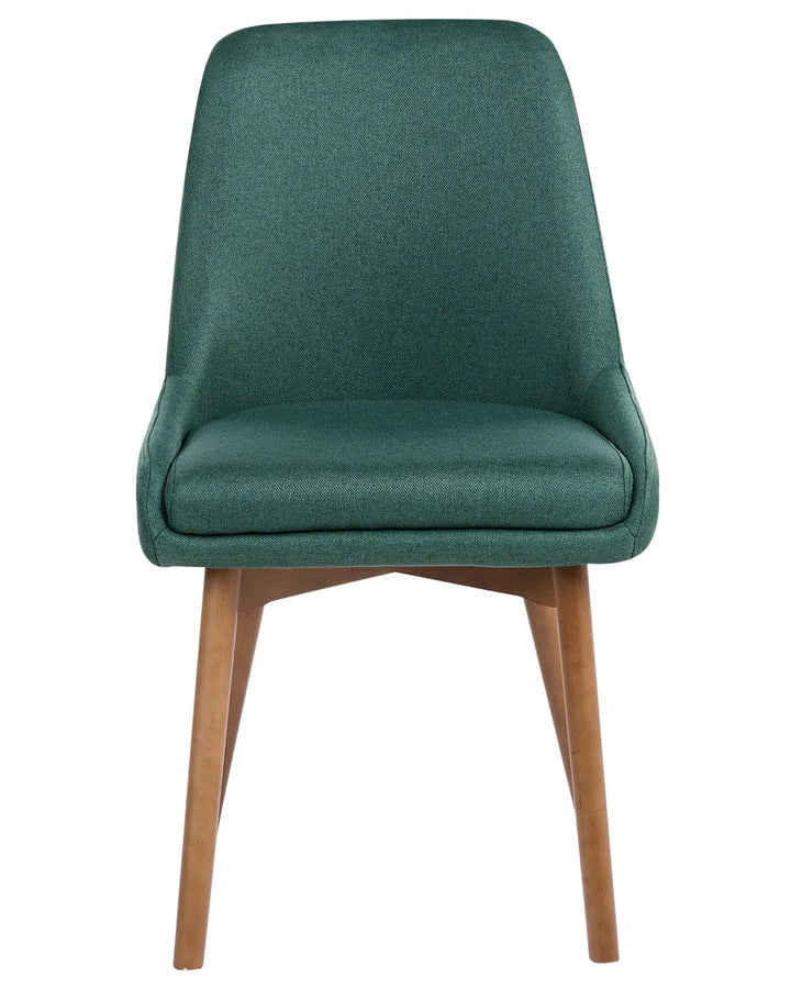 Shop this green fabric dining chair set with a modern compact design and durable comfortable seating for stylish UK dining rooms and kitchen spaces.