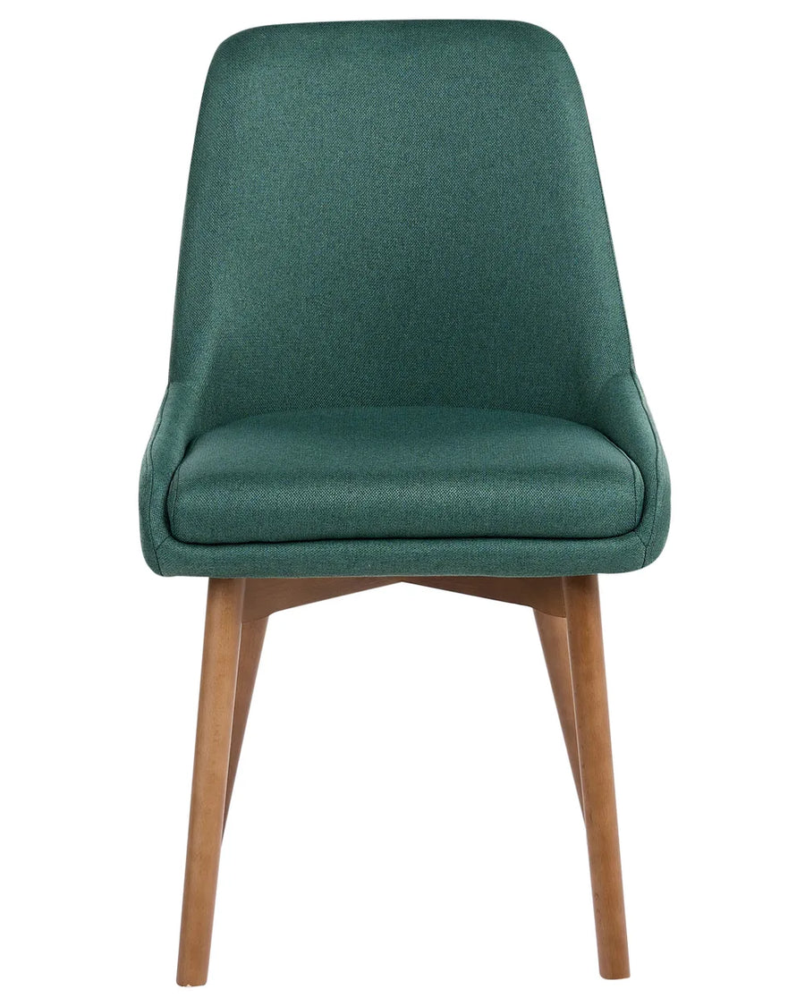 Shop this green fabric dining chair set with a modern compact design and durable comfortable seating for stylish UK dining rooms and kitchen spaces.