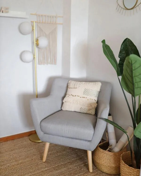 Armchair Fabric Light Grey Mizpah