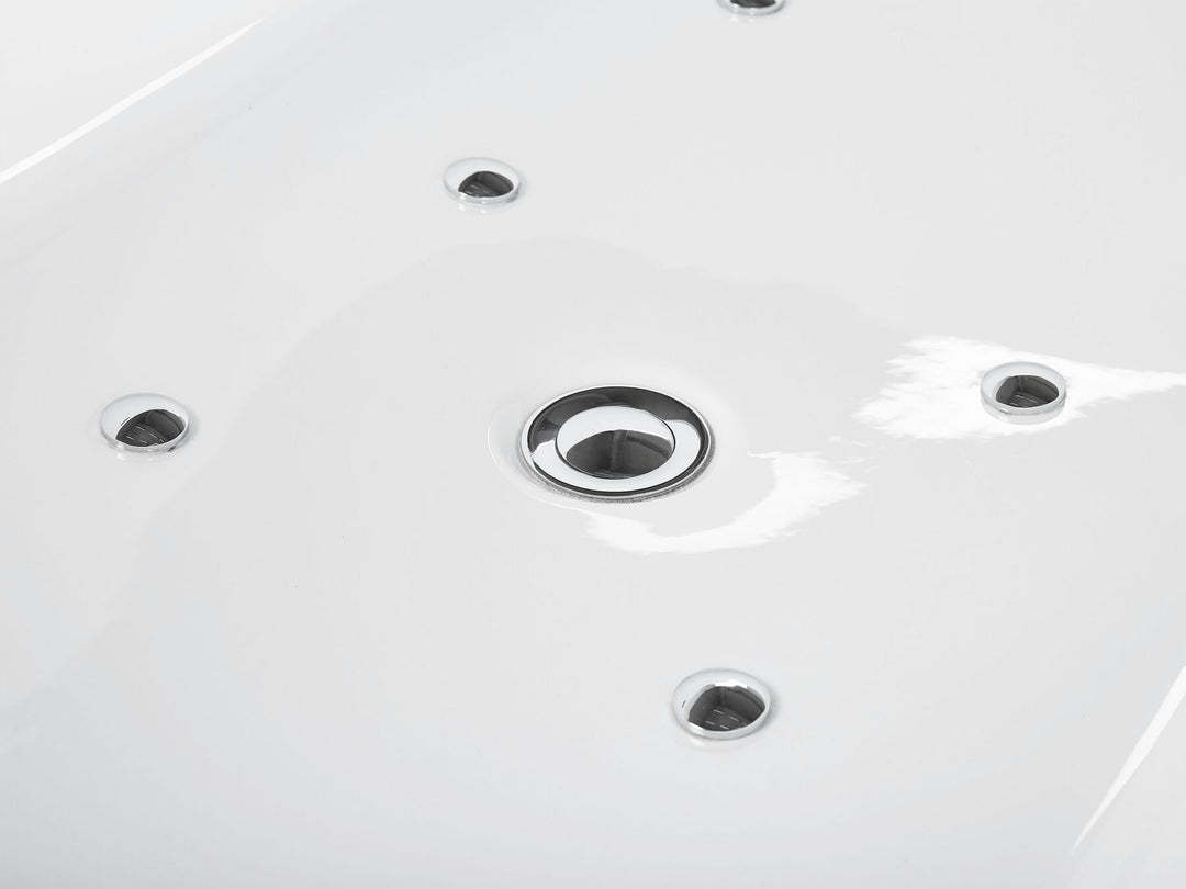 Freestanding Whirlpool Bath with LED 1700 x 800 mm Black Nevis
