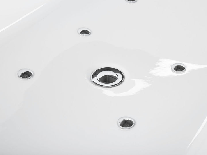 Freestanding Whirlpool Bath with LED 1700 x 800 mm Black Nevis