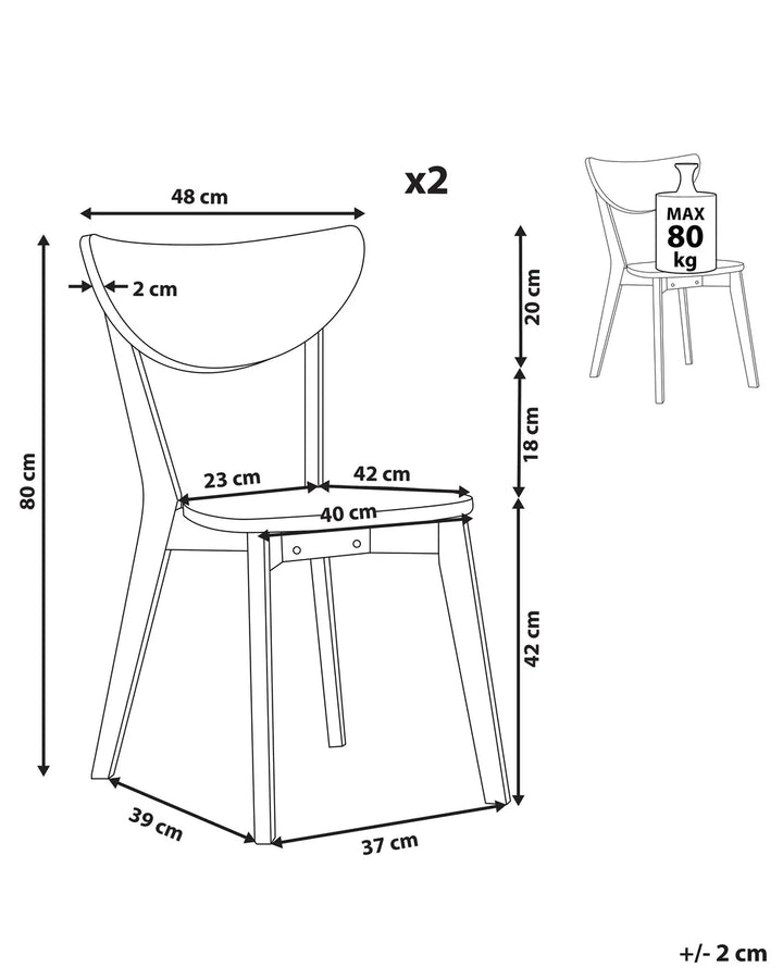 Set of 2 Dining Chairs White Vye