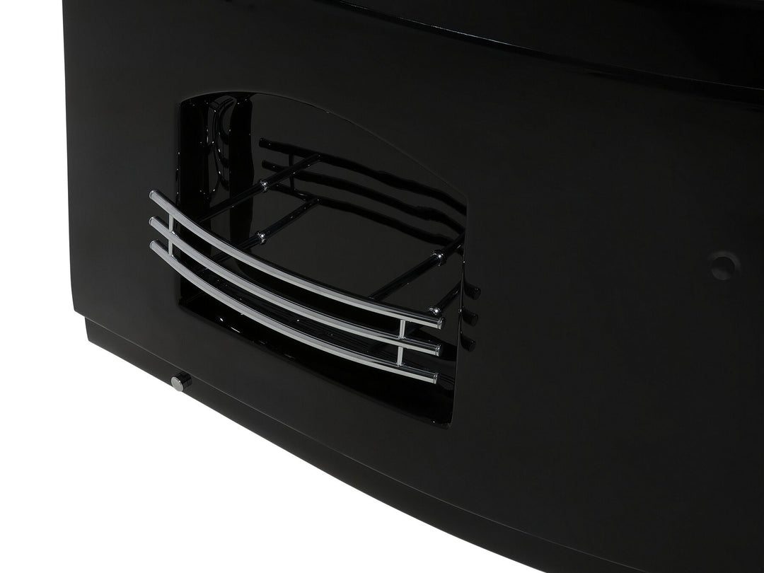 Whirlpool Corner Bath with LED 2140 x 1550 mm Black Martinica