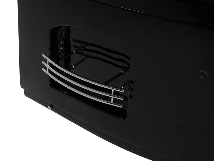 Whirlpool Corner Bath with LED 2140 x 1550 mm Black Martinica