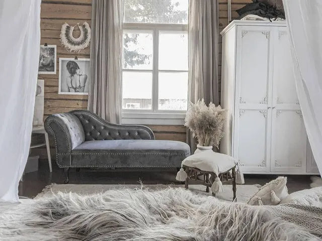 Left-Hand Chaise Lounge Velvet Grey Davene