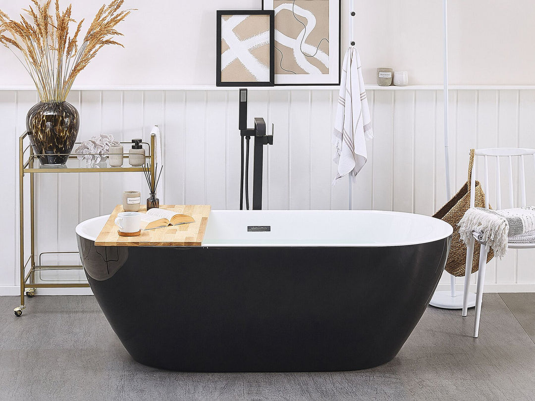 Freestanding Bath 1600 x 750 mm Black Nevis 
