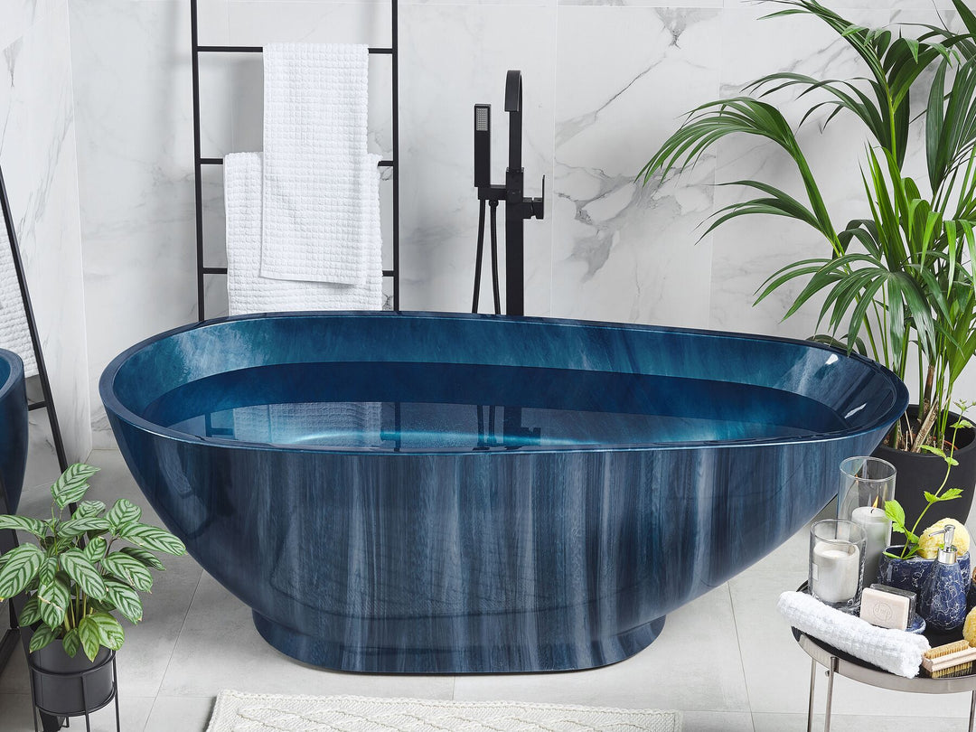 Bath 1700 x 800 mm Marble Effect Navy Blue Rioja