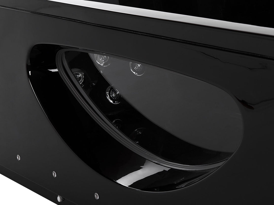 Whirlpool Bath with LED 1700 x 800 mm Black Hawes