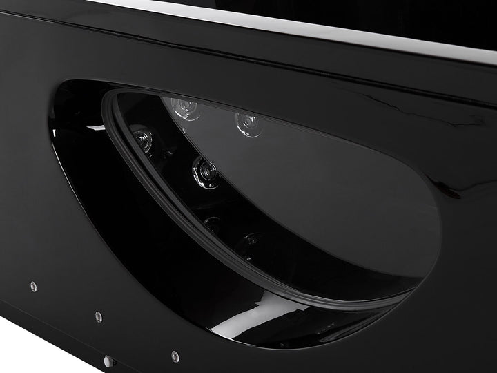 Whirlpool Bath with LED 1700 x 800 mm Black Hawes