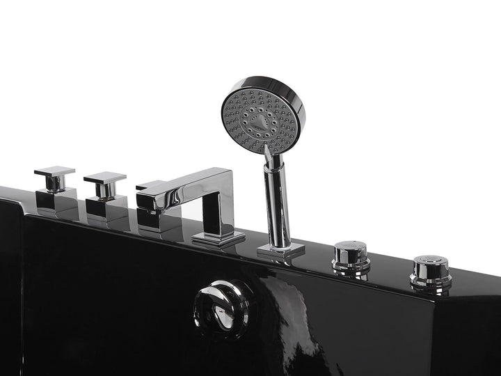 Whirlpool Bath with LED 1700 x 800 mm Black Hawes