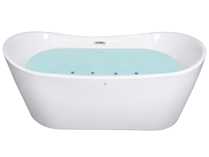 Freestanding Whirlpool Bath with LED 1680 x 800 mm White Antigua