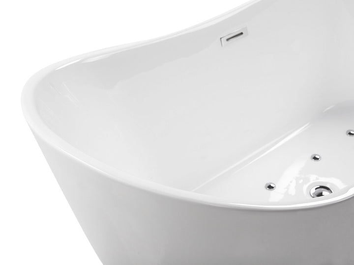 Freestanding Whirlpool Bath with LED 1680 x 800 mm White Antigua