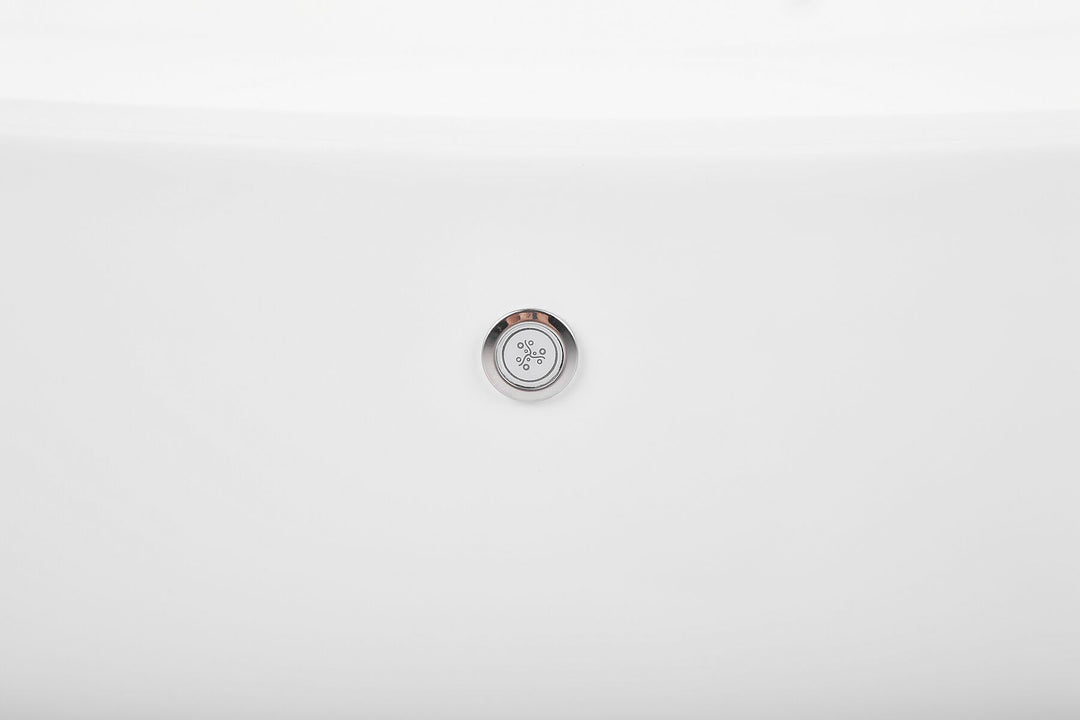 Freestanding Whirlpool Bath with LED 1680 x 800 mm White Antigua