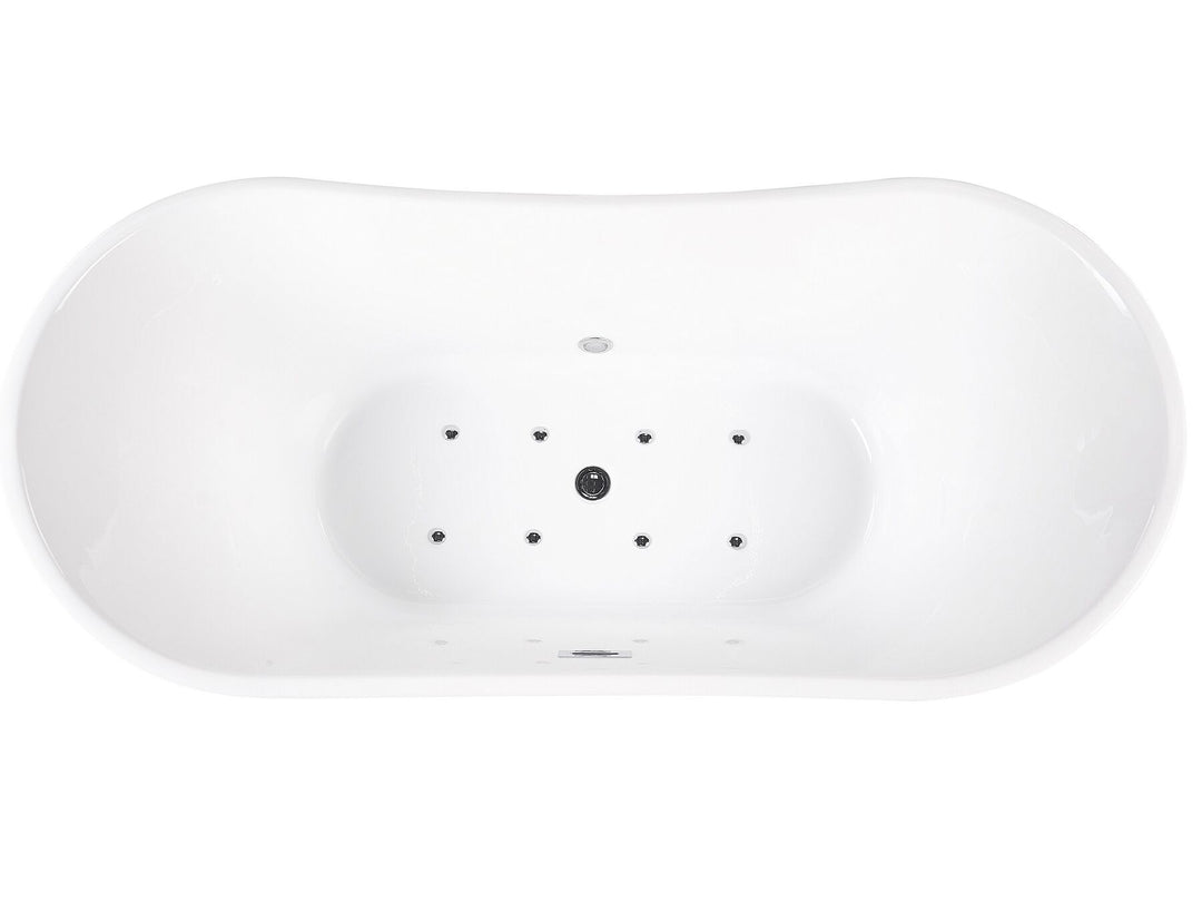 Freestanding Whirlpool Bath with LED 1680 x 800 mm White Antigua