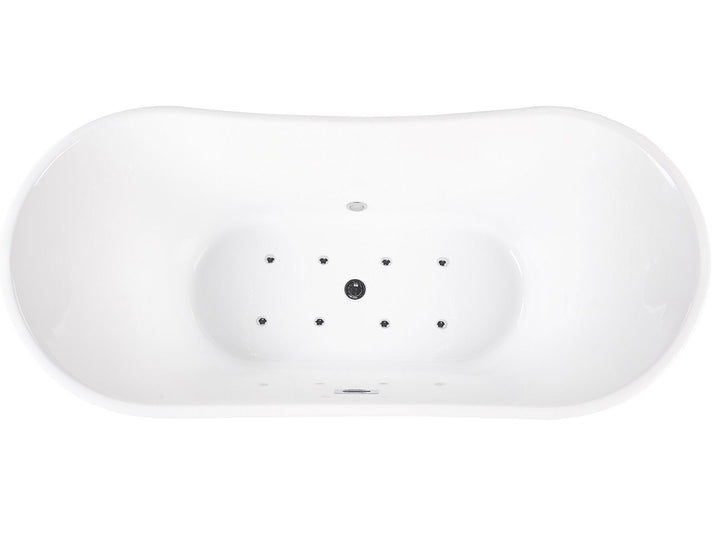 Freestanding Whirlpool Bath with LED 1680 x 800 mm White Antigua
