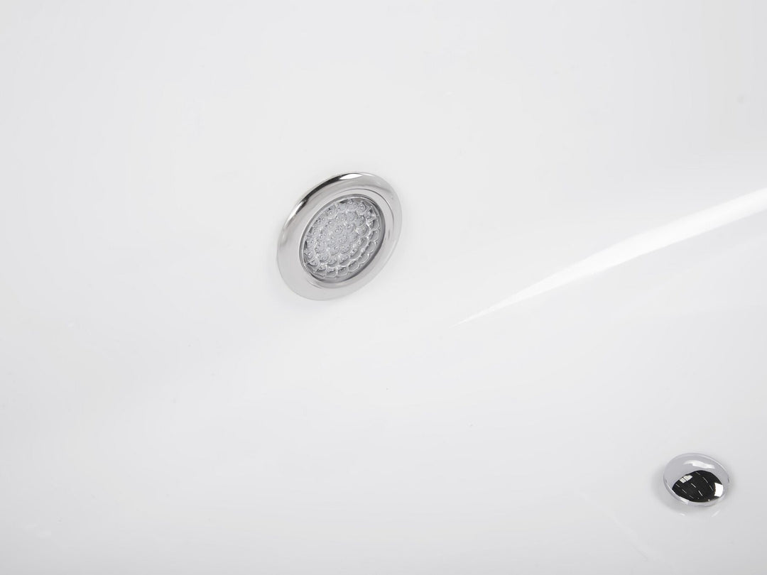Freestanding Whirlpool Bath with LED 1680 x 800 mm White Antigua
