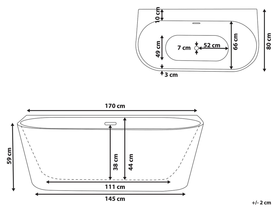 Bath 1700 x 800 mm Red Harvey
