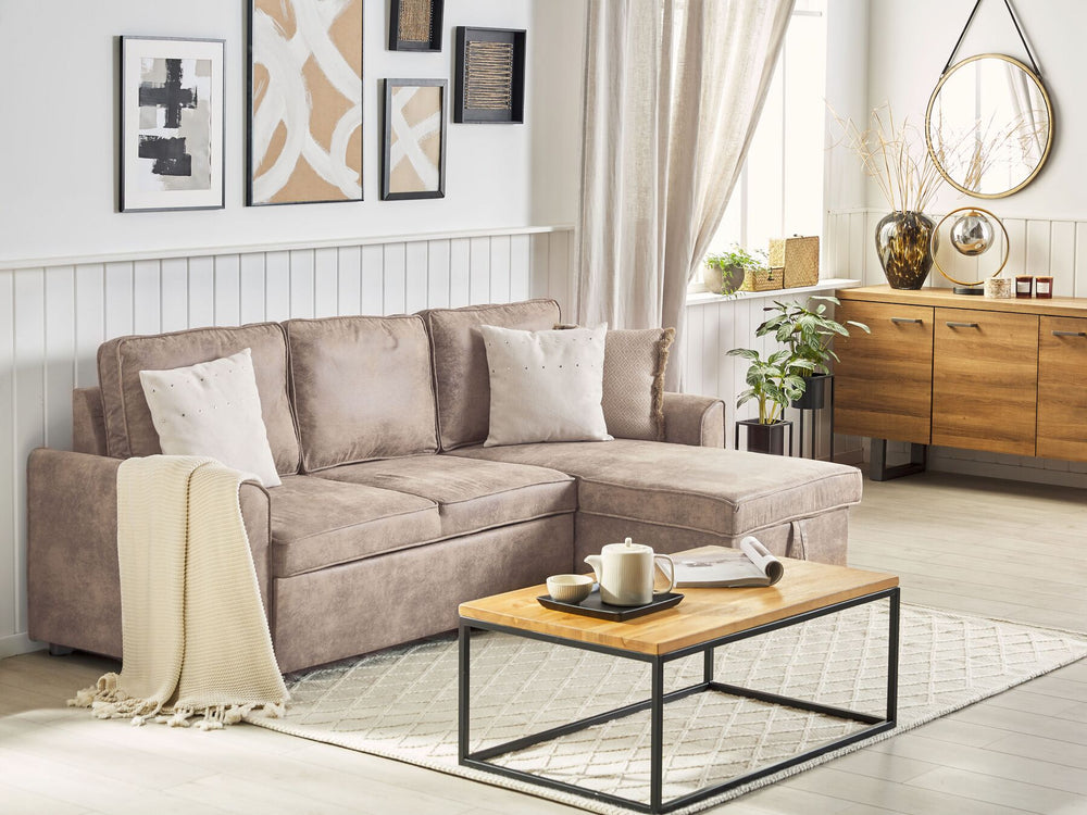 Corner Sofa Nesna Brown Faux Leather Left Hand
