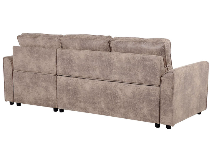 Corner Sofa Nesna Brown Faux Leather Left Hand