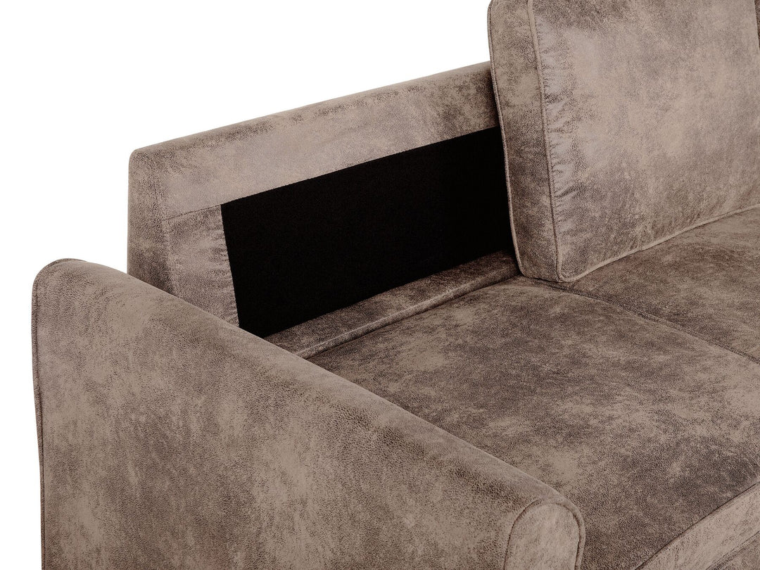 Corner Sofa Nesna Brown Faux Leather Left Hand