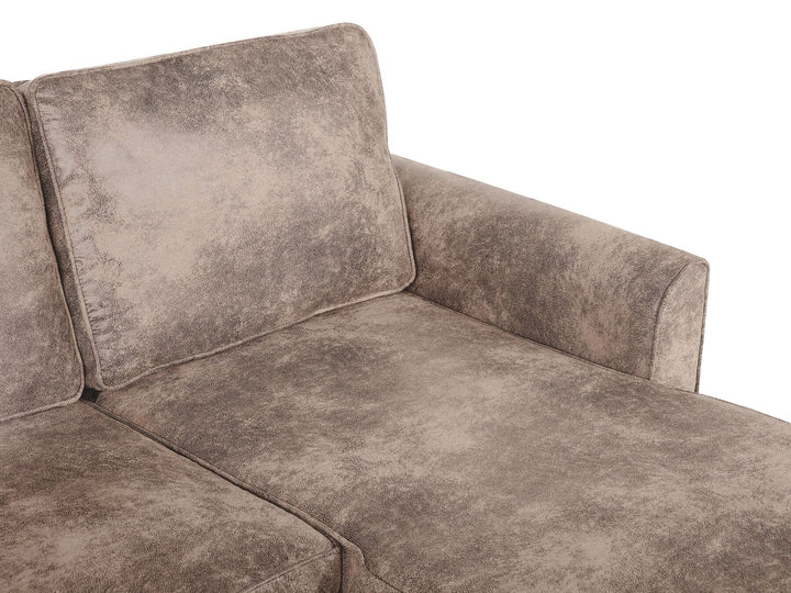 Corner Sofa Nesna Brown Faux Leather Left Hand