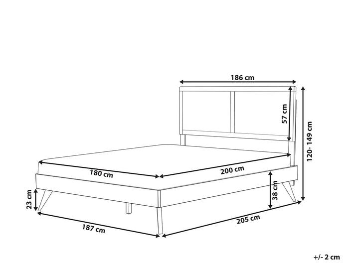Bed 180 x 200 cm (EU Super King) Dark Ash Wood Dyl