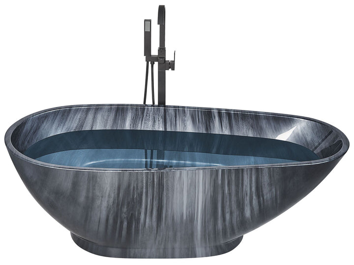 Bath 1700 x 800 mm Marble Effect Black Rioja