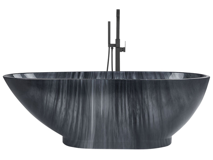 Bath 1700 x 800 mm Marble Effect Black Rioja