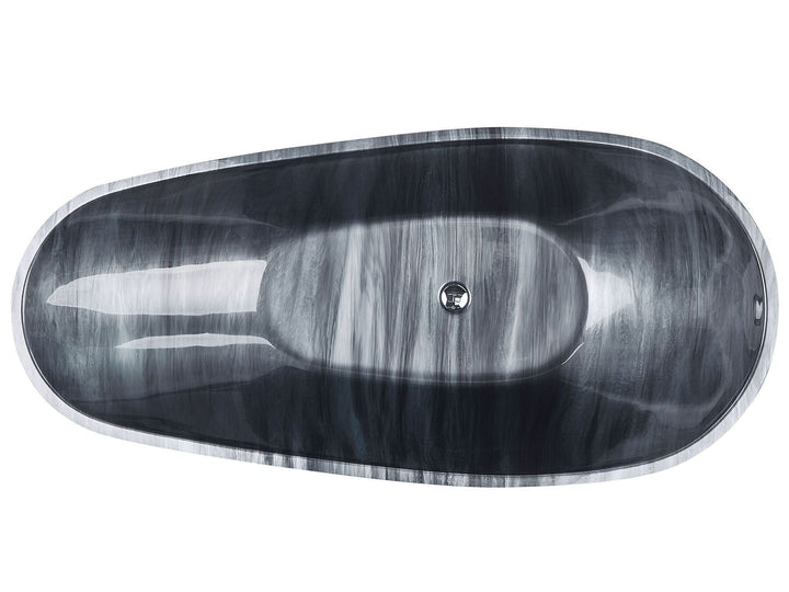 Bath 1700 x 800 mm Marble Effect Black Rioja