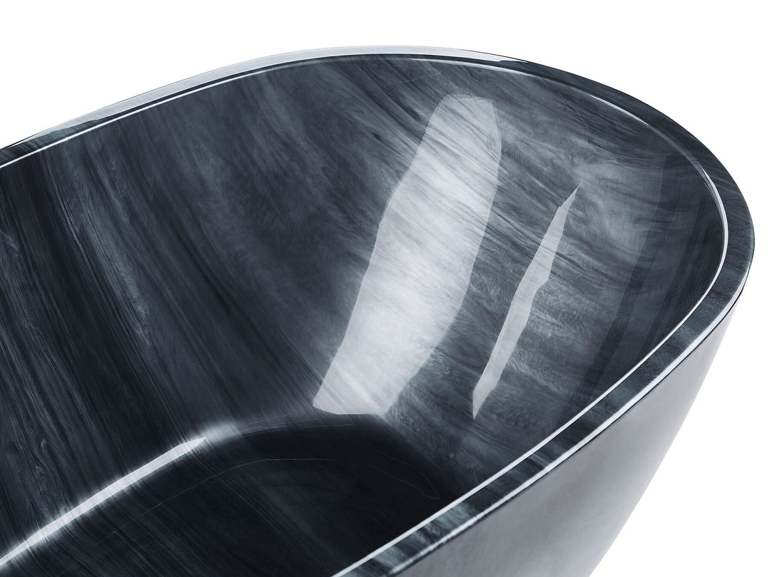 Bath 1700 x 800 mm Marble Effect Black Rioja