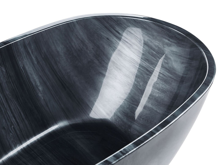 Bath 1700 x 800 mm Marble Effect Black Rioja