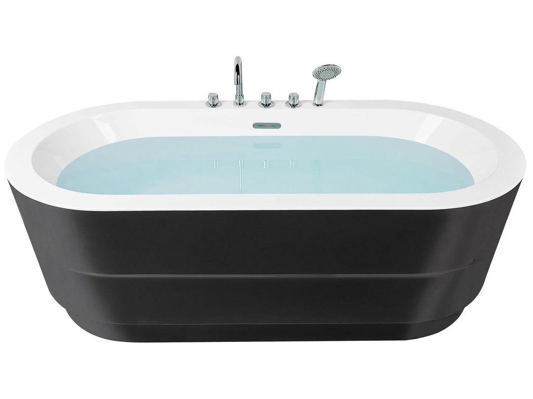 Freestanding Bath with Fixtures 1700 x 800 mm Black Empresa