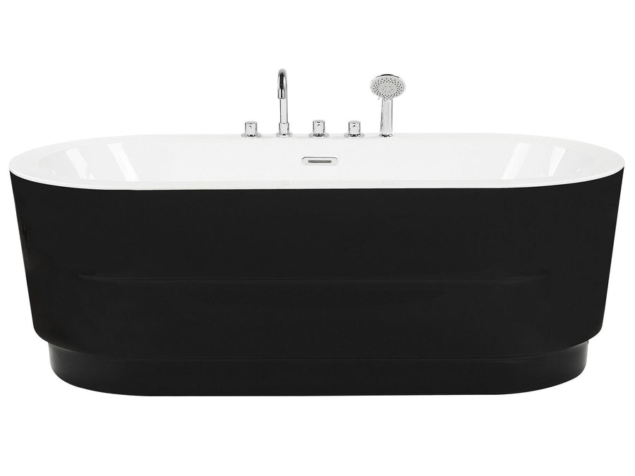 Freestanding Bath with Fixtures 1700 x 800 mm Black Empresa