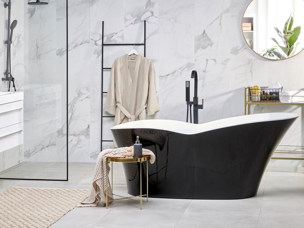 Freestanding Bath 1700 x 800 mm Black Pinel