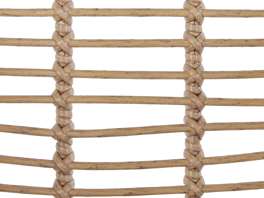 Bistro Set with Cushions PE Rattan Natural Poppy