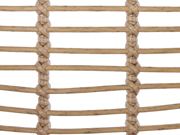 Bistro Set with Cushions PE Rattan Natural Poppy
