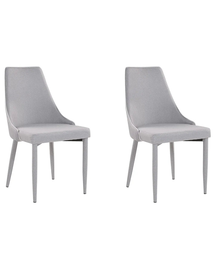 Set of 2 Dining Chairs Fabric Light Grey Tori