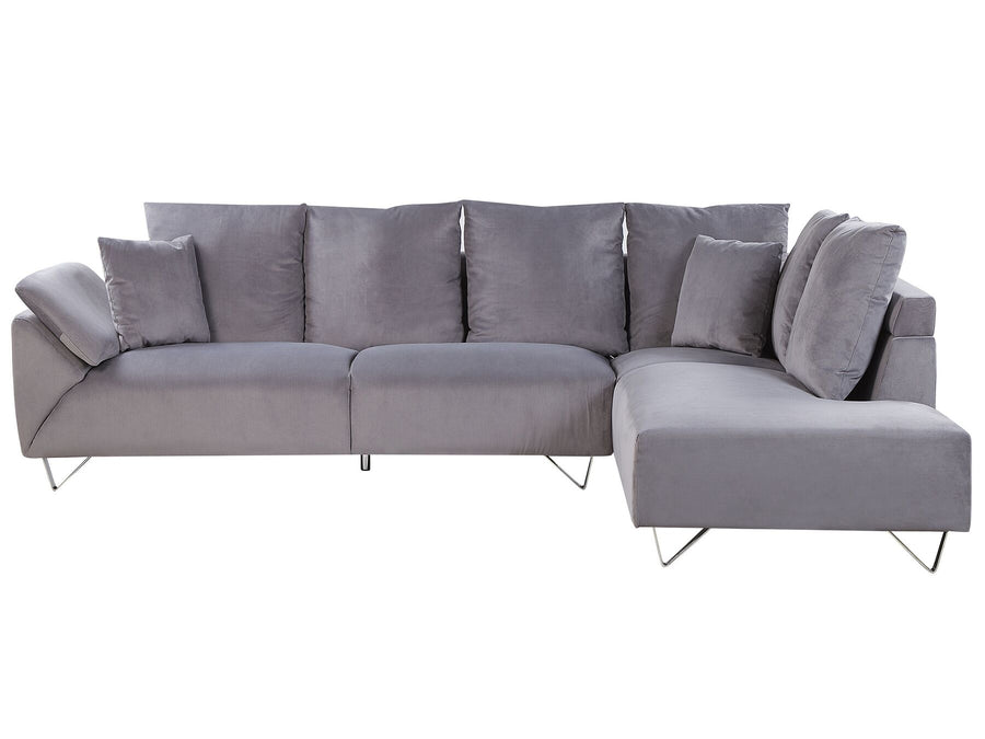 Lunner Left Hand Corduroy Corner Sofa Grey