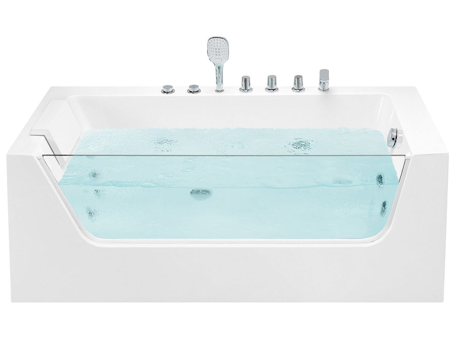 Left Hand Whirlpool Corner Bath 1700 x 800 mm White Puquio
