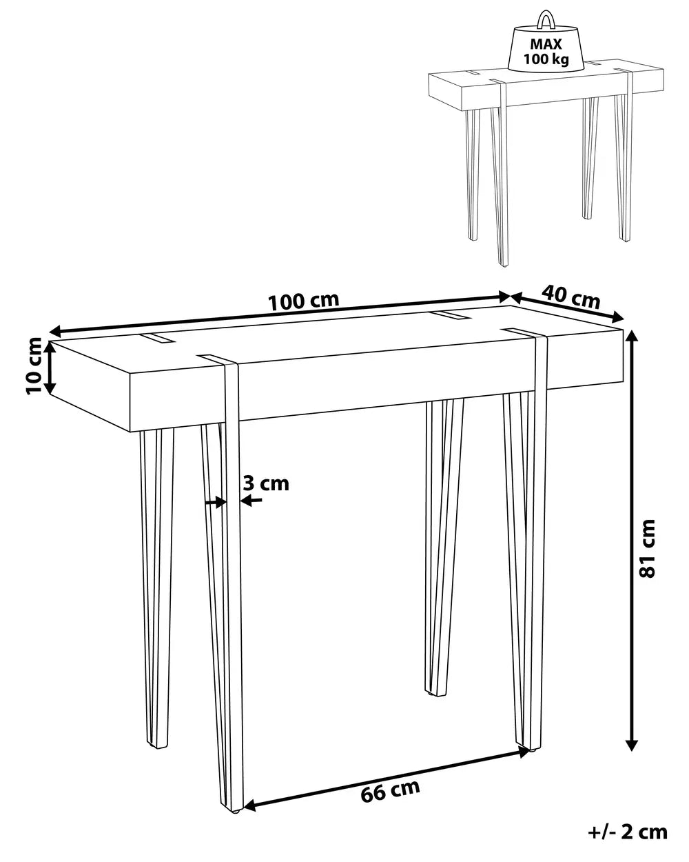 Console Table Grey Concrete Effect Self-Sufficient Assembly Lurano