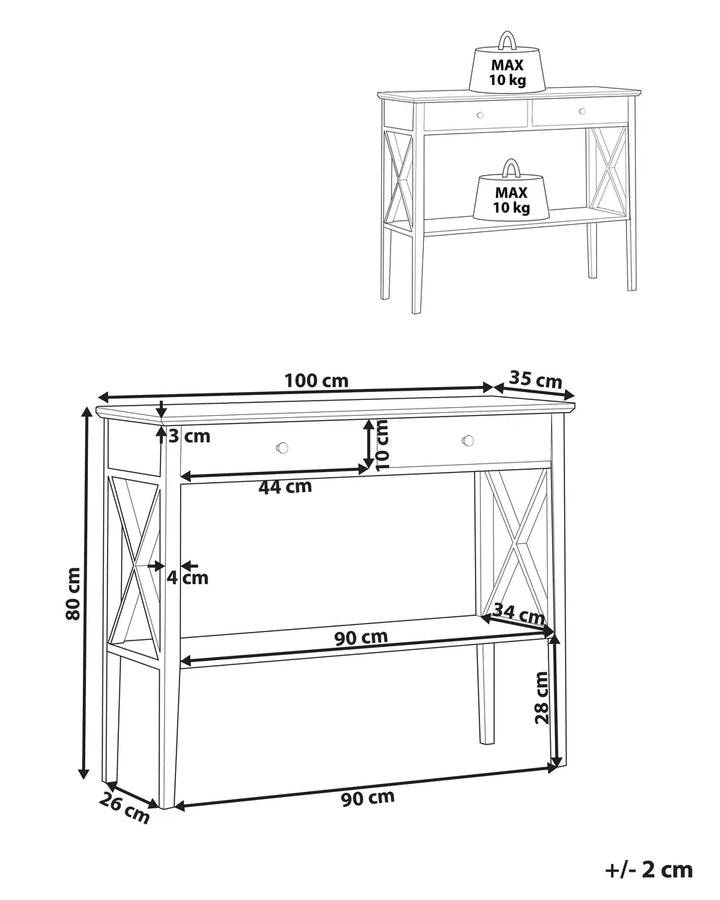 Multifunctional Console Table Black Timeless Design Olvaria