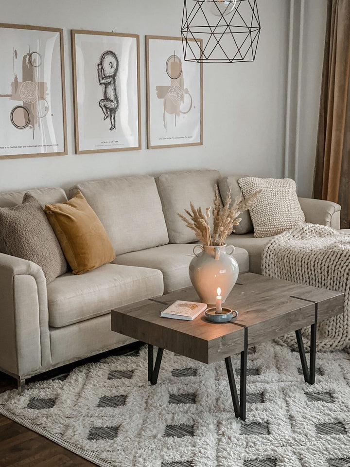 Oslo Left Hand Fabric Corner Sofa Beige