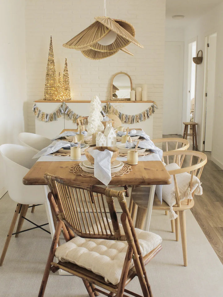 Set of 4 Dining Chairs Folding Bamboo Natural Brey