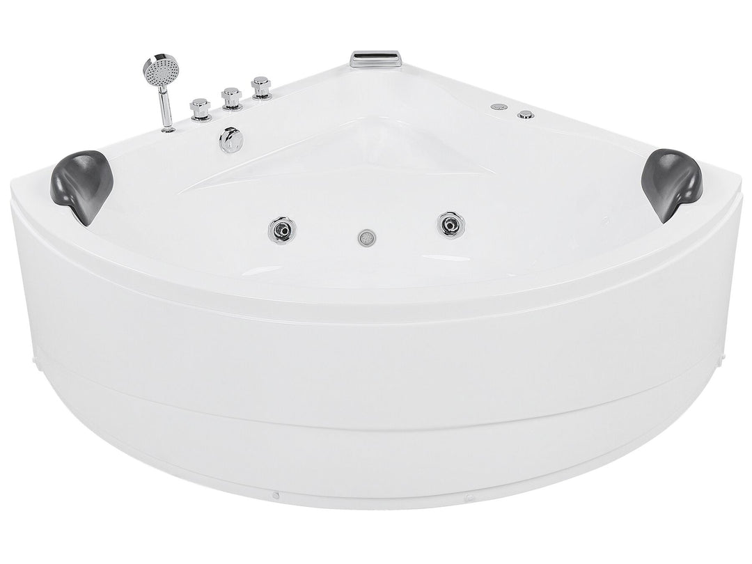 Whirlpool Corner Bath with LED 1970 x 1400 mm Black Baracoa