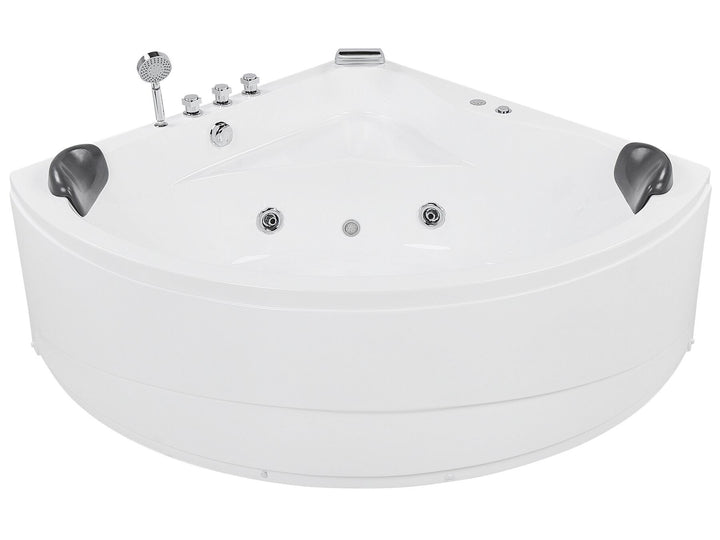 Whirlpool Corner Bath with LED 1970 x 1400 mm Black Baracoa