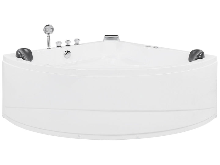 Whirlpool Corner Bath with LED 1970 x 1400 mm Black Baracoa